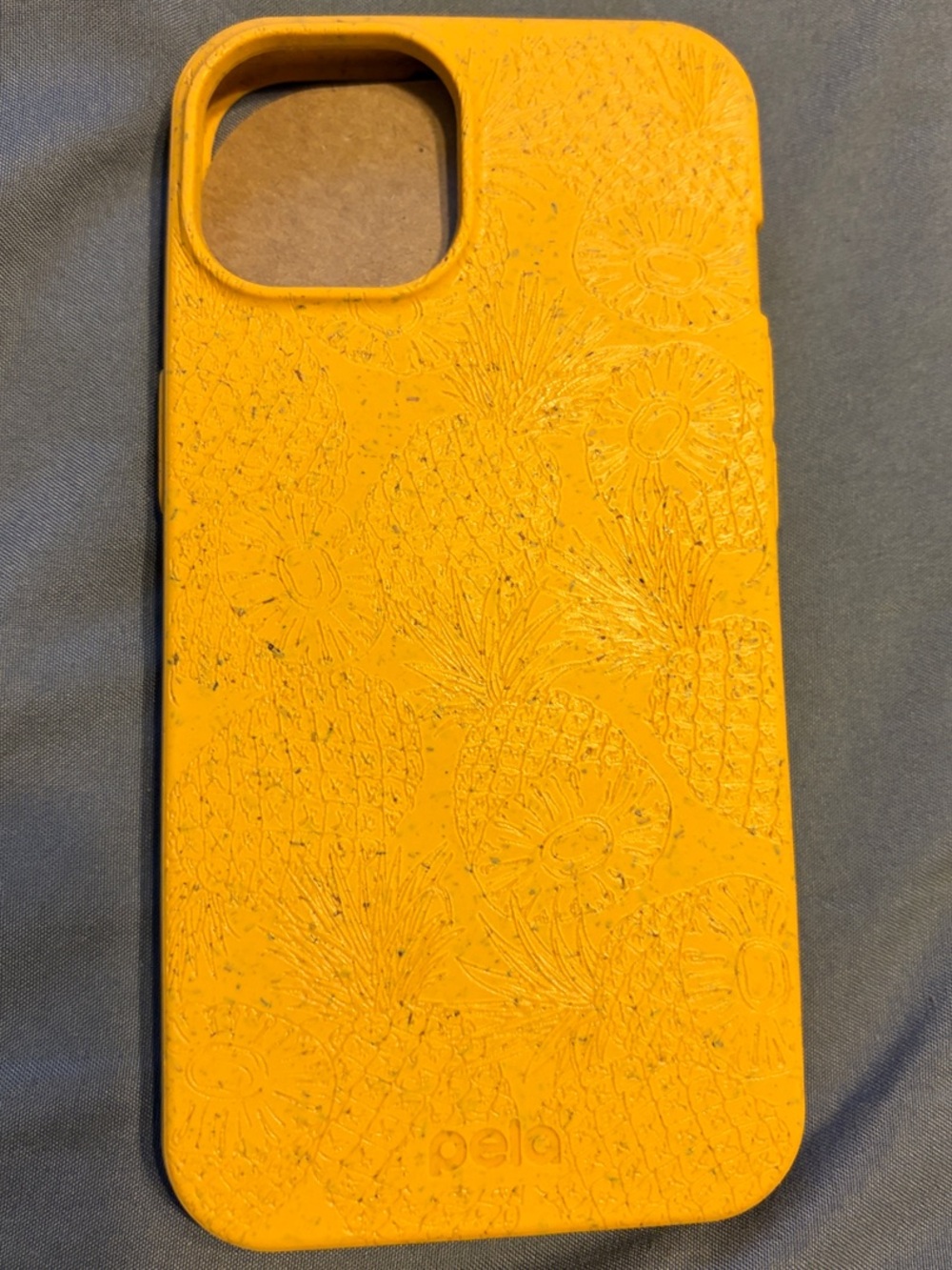 New Pela Yellow iPhone 14 Case with Pineapple Texture
